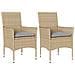 Sedie da Giardino con Cuscini 2 pz Beige in Polyrattan - Foto miniatura 1