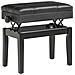 Sgabello per Pianoforte con Altezza Regolabile e Contenitore in Legno e Finta Pelle, 63x35x46-56cm, Nero - Foto miniatura 1