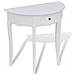 Tavolo Consolle Con Cassetto Semicircolare Bianco - Foto miniatura 2