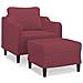 Lusso Casadino -  Poltrona Con Poggiapiedi Rosso Vino 60 Cm In Tessuto - Foto miniatura 1