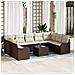 Set Divano da Giardino  9 Pezzi con Cuscini Grigio Polirattan, Divano da Giardino  2 Posti con Cuscini Marrone Polirattan - Foto miniatura 2