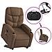 Poltrona Alzapersona Massaggiante Reclinabile Marrone Tessuto - Foto miniatura 6