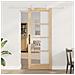 Set di porte scorrevoli  con attrezzatura 78x202 cm legno massello di pino, Porta interna  con vetro 'ORKDAL'78x202x4 cm legno massello di pino - Foto miniatura 2