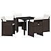 Set da Pranzo per Giardino 5 pcs Marrone Poly Rattan - Foto miniatura 1