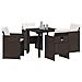 Set da Pranzo per Giardino 5 pcs Marrone Poly Rattan - Foto miniatura 3