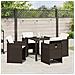 Set da Pranzo per Giardino 5 pcs Marrone Poly Rattan - Foto miniatura 4