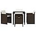 Set da Pranzo per Giardino 5 pcs Marrone Poly Rattan - Foto miniatura 7