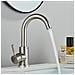 Rubinetto per lavabo da bagno, Blackswan, tipo M236, modello rotondo in nichel, misura 23,5 cm - Foto miniatura 4