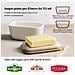 Portaburro Ceramica Extra Large con Coperchio Legno, Ermetico per Frigo o Piano, Freezer Safe, Bianco - Foto miniatura 3