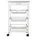Kit Carrello In Legno Bianco 47x37x76 Cm - Foto miniatura 2
