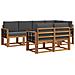 Set di divani da esterno con cuscino 7 pcs Naturale e Antracite - Foto miniatura 1