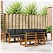 Set di divani da esterno con cuscino 7 pcs Naturale e Antracite - Foto miniatura 2
