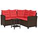 Set di divani da esterno 2 pcs Marrone e Rosso polyrattan - Foto miniatura 1
