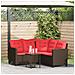Set di divani da esterno 2 pcs Marrone e Rosso polyrattan - Foto miniatura 2