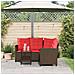 Set di divani da esterno 2 pcs Marrone e Rosso polyrattan - Foto miniatura 4