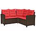 Set di divani da esterno 2 pcs Marrone e Rosso polyrattan - Foto miniatura 5