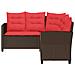 Set di divani da esterno 2 pcs Marrone e Rosso polyrattan - Foto miniatura 7