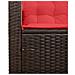 Set di divani da esterno 2 pcs Marrone e Rosso polyrattan - Foto miniatura 9
