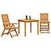 Set da Pranzo per Giardino 3 pcs Marrone - Foto miniatura 3