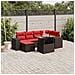 Set Divani da Giardino 7 pz con Cuscini Marrone in Polyrattan - Foto miniatura 2