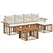 Set Divano da Giardino 6 pz Naturale e Bianco Crema polyrattan - Foto miniatura 1