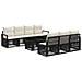 Set Divano da Giardino 8 pz Nero e Bianco Crema polyrattan - Foto miniatura 1