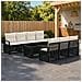 Set Divano da Giardino 8 pz Nero e Bianco Crema polyrattan - Foto miniatura 10