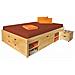 Ampio Letto Contenitore E Comodino Con Ruote / Pino Massello - Foto miniatura 2