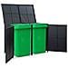 Copribidone Doppio per Spazzatura Polyrattan Nero 148x80x111 cm - Foto miniatura 5