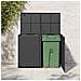 Copribidone Doppio per Spazzatura Polyrattan Nero 148x80x111 cm - Foto miniatura 6