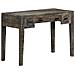 Scrivania Nera 110x50x75cm In Legno Massello Di Mango - Foto miniatura 9