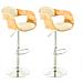 Set 2 Sgabelli rétro Kingston con Braccioli I Sgabelli Bar Girevole 360° in Similpelle E Legno I Coppia Sgabelli Alti Bancone Regolabili 63-77 CM Natura / Crema - Foto miniatura 1