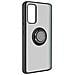 Cover Samsung Galaxy S20 Fe Bimateriale Anello In Metallo Funzione Supporto Nero - Foto miniatura 2