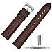 19 Millimetri Genuine Leather Braccialetto Di Vigilanza Militare Cinturino Marrone Watch Band Alligatore W Guarda Chiusura Fibbia - Foto miniatura 1