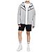 Felpa Da Uomo Con Cappuccio E Full Zip Tech Fleece Grigia Taglia Xxl Codice Cu4489-063 - Foto miniatura 5