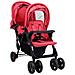 Passeggino Gemellare A Tandem Rosso In Acciaio - Foto miniatura 2