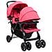 Passeggino Gemellare A Tandem Rosso In Acciaio - Foto miniatura 1