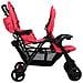 Passeggino Gemellare A Tandem Rosso In Acciaio - Foto miniatura 7