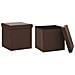 Sgabelli Con Contenitore Pieghevoli 2 Pz Marroni In Pvc - Foto miniatura 2