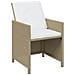 Set Da Pranzo Per Giardino 13pz Con Cuscini In Polyrattan Beige - Foto miniatura 4