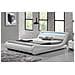 Seattle Struttura Letto In Similpelle Bianca Con Led 160x200 Cm - Foto miniatura 1