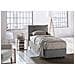 Letto Singolo Carolina, Letto Contenitore Con Rivestimento In Tessuto, 100% Made In Italy, Apertura Frontale, Con Materasso Cm 80x190 Incluso, Grigio - Foto miniatura 1
