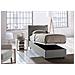Letto Singolo Carolina, Letto Contenitore Con Rivestimento In Tessuto, 100% Made In Italy, Apertura Frontale, Con Materasso Cm 80x190 Incluso, Grigio - Foto miniatura 2