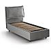 Letto Singolo Carolina, Letto Contenitore Con Rivestimento In Tessuto, 100% Made In Italy, Apertura Frontale, Con Materasso Cm 80x190 Incluso, Grigio - Foto miniatura 4