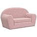 Divano Letto Per Bambini A 2 Posti Rosa In Morbido Peluche - Foto miniatura 2