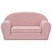 Divano Letto Per Bambini A 2 Posti Rosa In Morbido Peluche - Foto miniatura 3