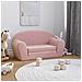 Divano Letto Per Bambini A 2 Posti Rosa In Morbido Peluche - Foto miniatura 1