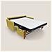 Edgar Divano letto matrimoniale in tessuto felis impermeabile T03 200 cm (mat. 160x197) giallo - Foto miniatura 2