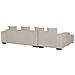 Divano Angolare 4 Posti Lungo Velluto A Coste Beige Con Ottomana Lato Destro - Foto miniatura 5