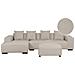 Divano Angolare 4 Posti Lungo Velluto A Coste Beige Con Ottomana Lato Destro - Foto miniatura 9